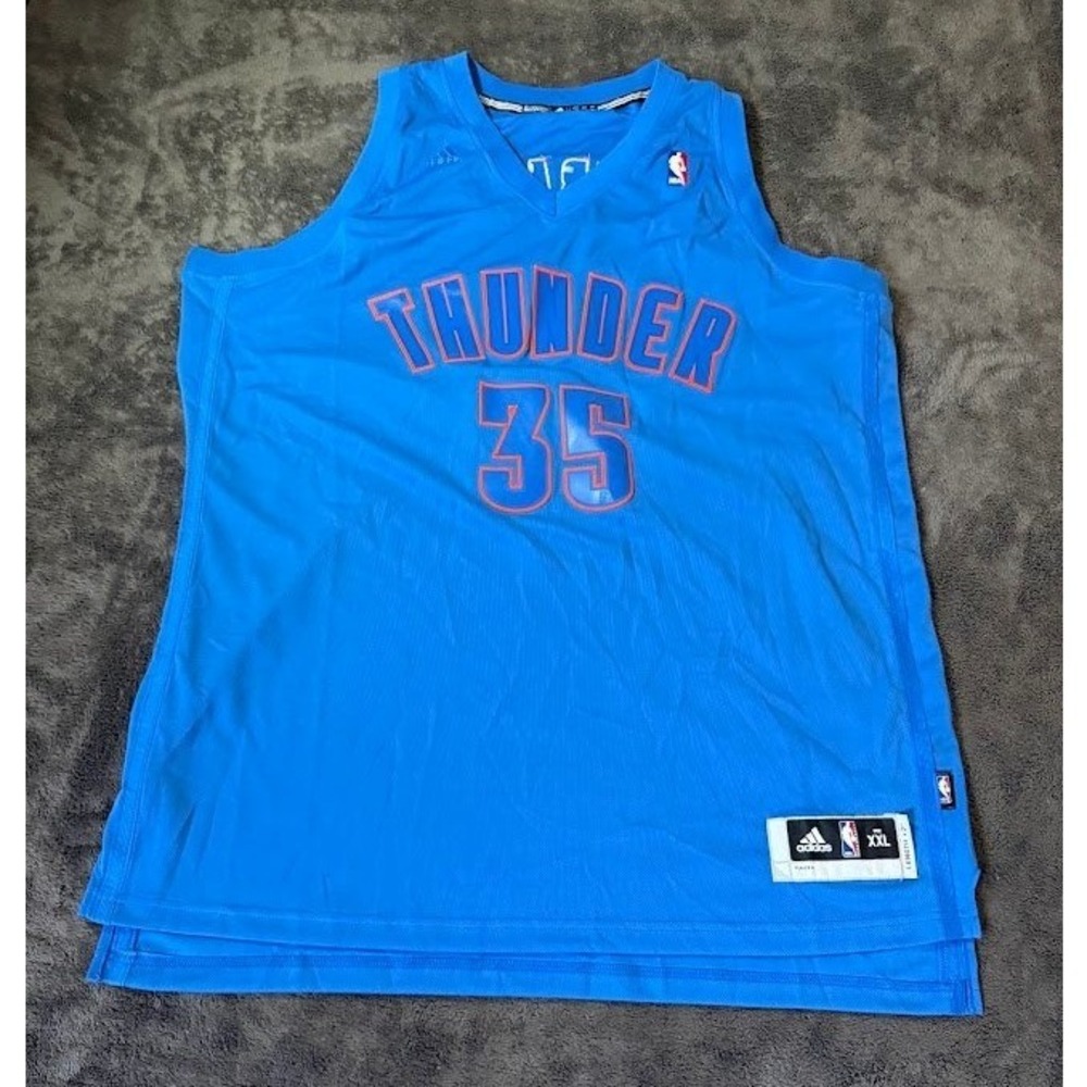 Adidas NBA Oklahoma City Thunder Kevin Durant #35 Jersey Blue on Blue XXL Mens